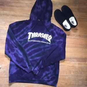 Purple rye dye Thrasher hoodie
